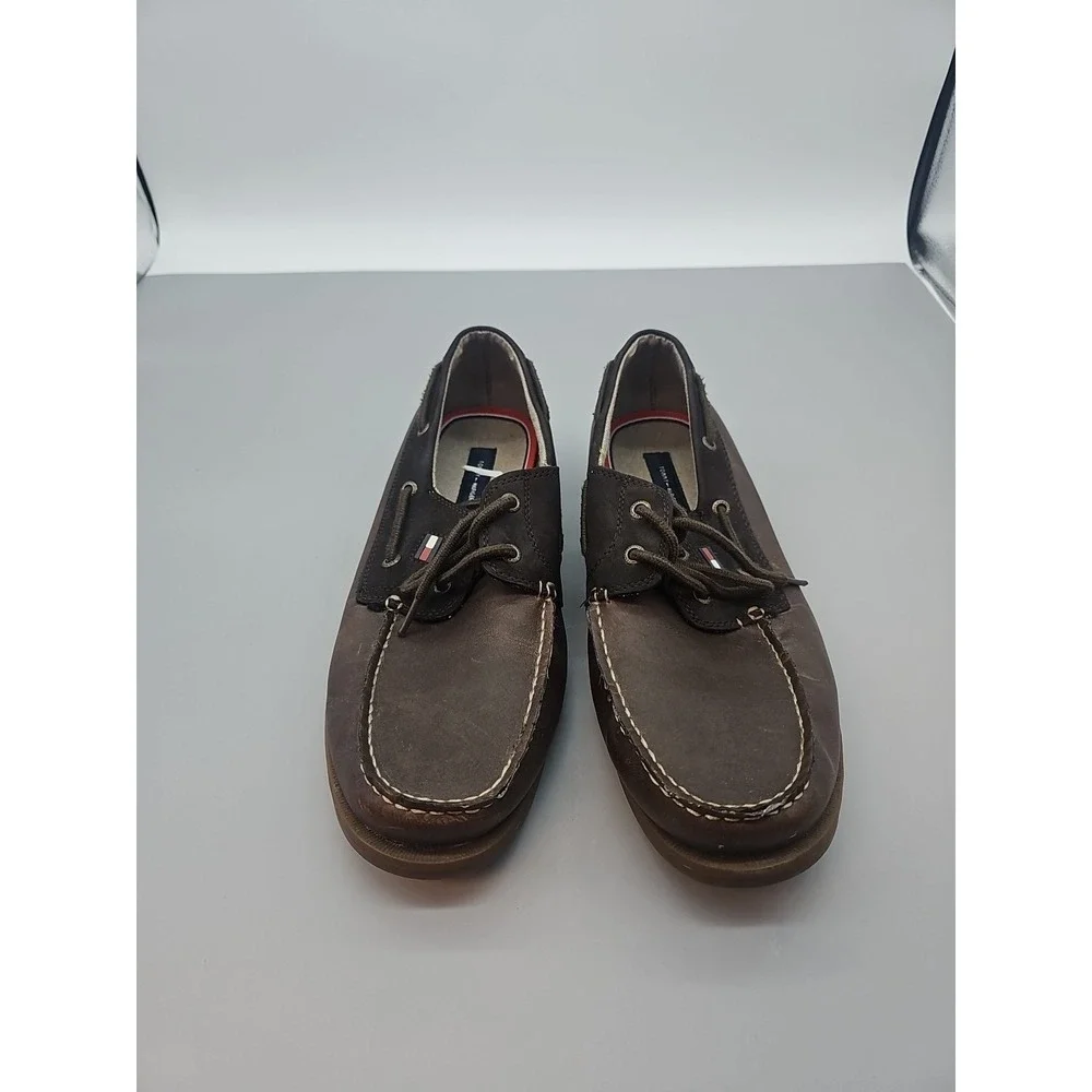 Size 11 Men's Tommy Hilfiger Brazen 2‎ Lace Up Moc Toe Brown Casual Boat Shoes